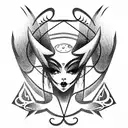 devil girls tattoo design idea