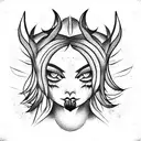 devil girls tattoo design idea