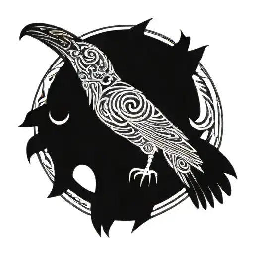 Nordic runes, raven skull, yggdrasil tree, Nordic mythology, tautau style, binding runes, Nordic symobols tattoo design idea