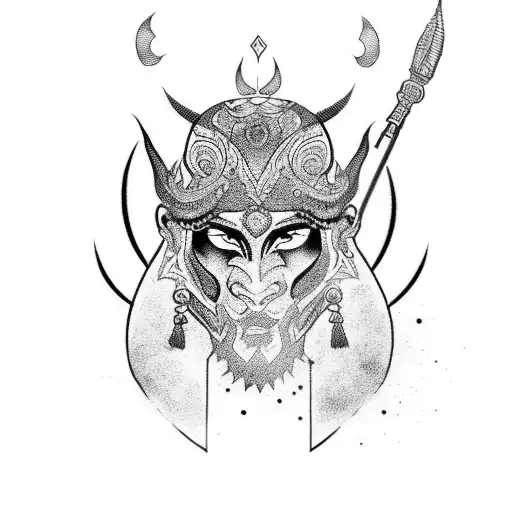 Sak yant-inspired tattoo featuring a Muay Thai warrior tattoo design idea