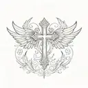 wings and cross tattoo tattoo design idea