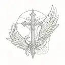 wings and cross tattoo tattoo design idea