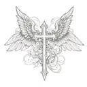 wings and cross tattoo tattoo design idea