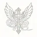 wings and cross tattoo tattoo design idea