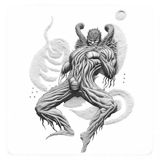 sandman sleeping with swamp thing tattoo design idea