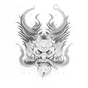 balinese hellboy tattoo design idea