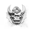 hellboy with barong mask tattoo design idea