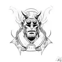 hellboy with barong mask tattoo design idea
