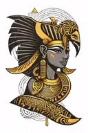 arm tattoo design combining elements of ancient Egyptian symbols tattoo design idea