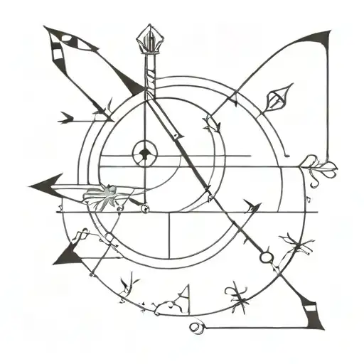 arrow and compass tattoo design idea