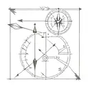 arrow and compass tattoo design idea