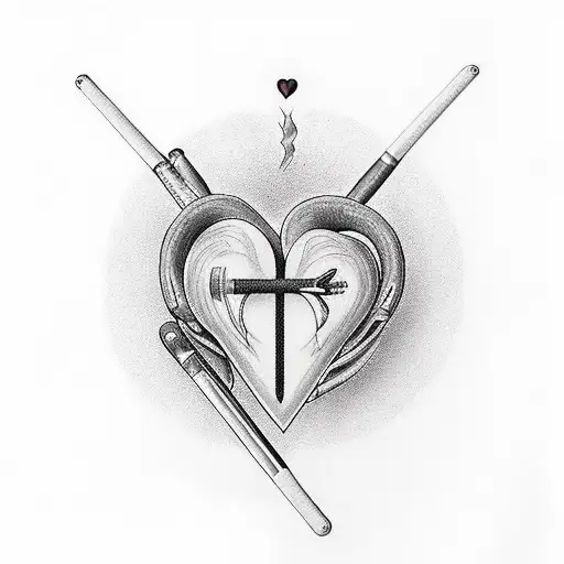 I love abortion, heart crossed through tattoo design idea