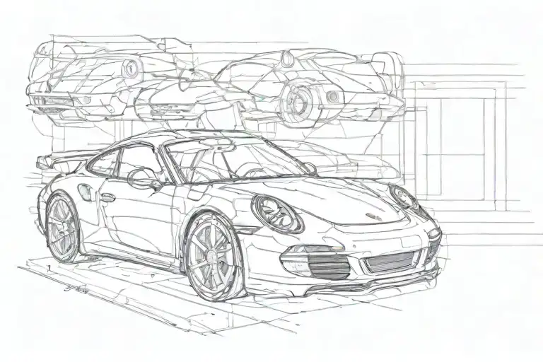 Porsche 911 3 6 tattoo design idea