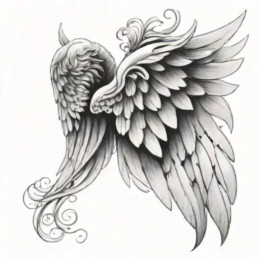 one angel wings tattoo design idea