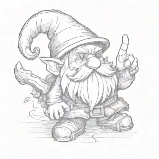 gnome giving the finger tattoo design tattoo design idea