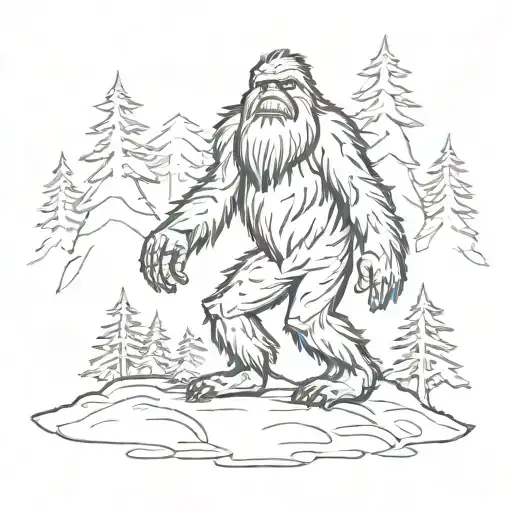 bigfoot  sillouette tattoo design idea