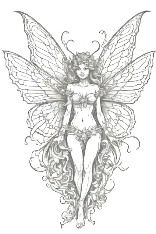butterfly angel and demon tattoo design idea