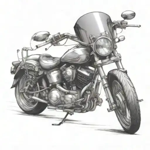 Motorbike and gear tattoo design idea