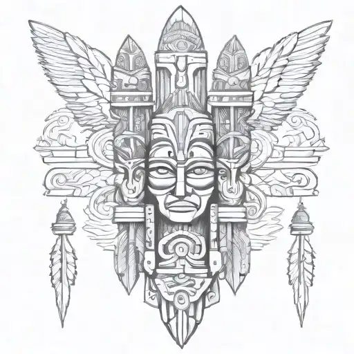 totem poles hawaii inspired tattoo design idea