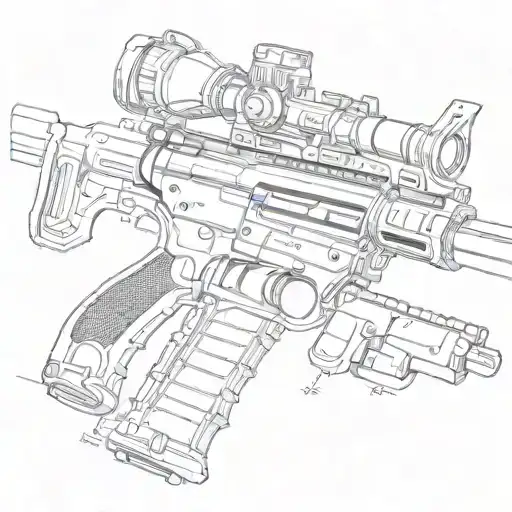 ar15 carbine tattoo design idea