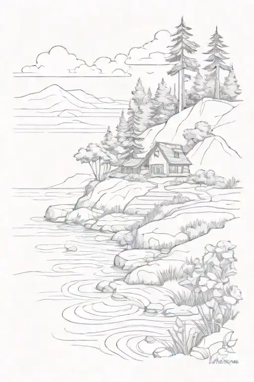 summer landscape tattoo tattoo design idea