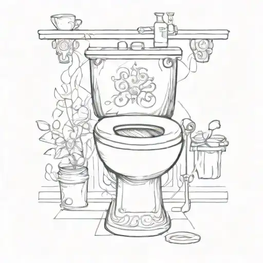 toilet tattoo design idea