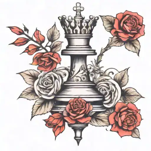 queen chess piece made tattoo design idea