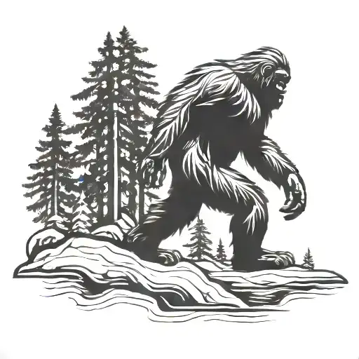 bigfoot  sillouette tattoo design idea