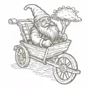gnome pushing wheelbarrow tattoo design idea