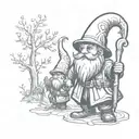 gnome like wizard tattoo design idea
