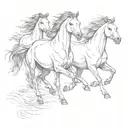 horses running freely tattoo design idea