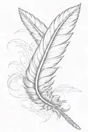 falling feather feather feather tattoo design idea