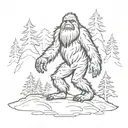 bigfoot  sillouette tattoo design idea