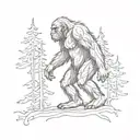 bigfoot  sillouette tattoo design idea
