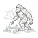bigfoot  sillouette tattoo design idea