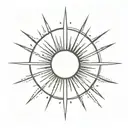 simple sun rays shining tattoo design idea