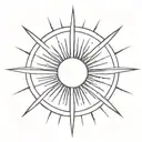 simple sun rays shining tattoo design idea