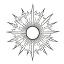 simple sun rays shining tattoo design idea