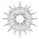 simple sun rays shining tattoo design idea