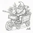 gnome pushing wheelbarrow tattoo design idea