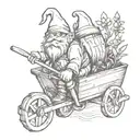gnome pushing wheelbarrow tattoo design idea