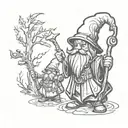 gnome like wizard tattoo design idea