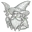 gnome like wizard tattoo design idea