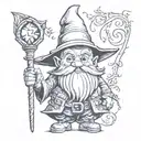 gnome like wizard tattoo design idea