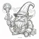 gnome like wizard tattoo design idea