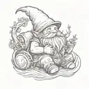 gnome sleeping tattoo design idea