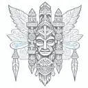 totem poles hawaii inspired tattoo design idea