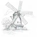 dutch windmil tattoo design idea