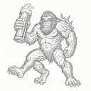  sasquatch holding  a beer tattoo design idea