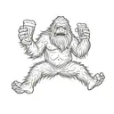  sasquatch holding  a beer tattoo design idea